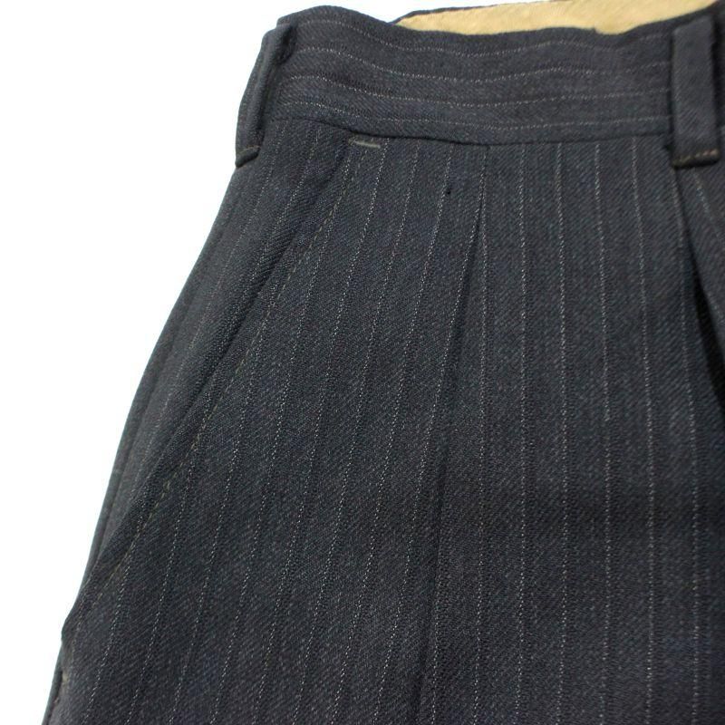 50s vintage ストライプ柄 2タック ウール スラックスパンツ