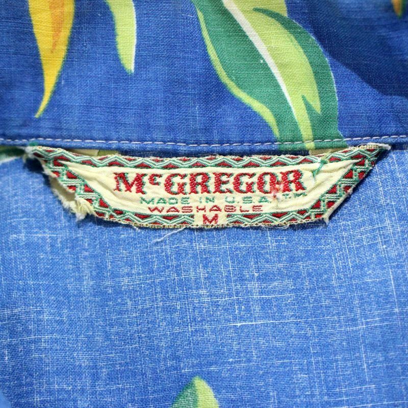 復刻タグ 50s 60s Vtg McGREGOR アロハシャツ ボタニカル柄 復刻タグ 50s 60s Vtg McGREGOR アロハシャツ ボタニカル柄