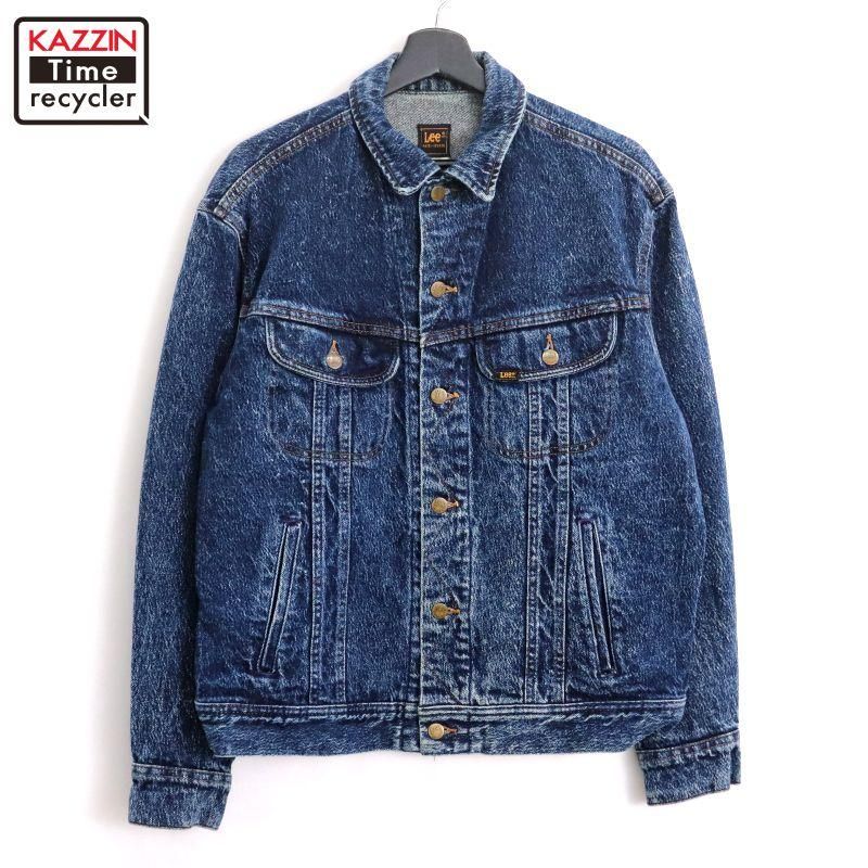 80s USA製 vintage Lee 220 ブリーチ デニムジャケット メンズ Mサイズ