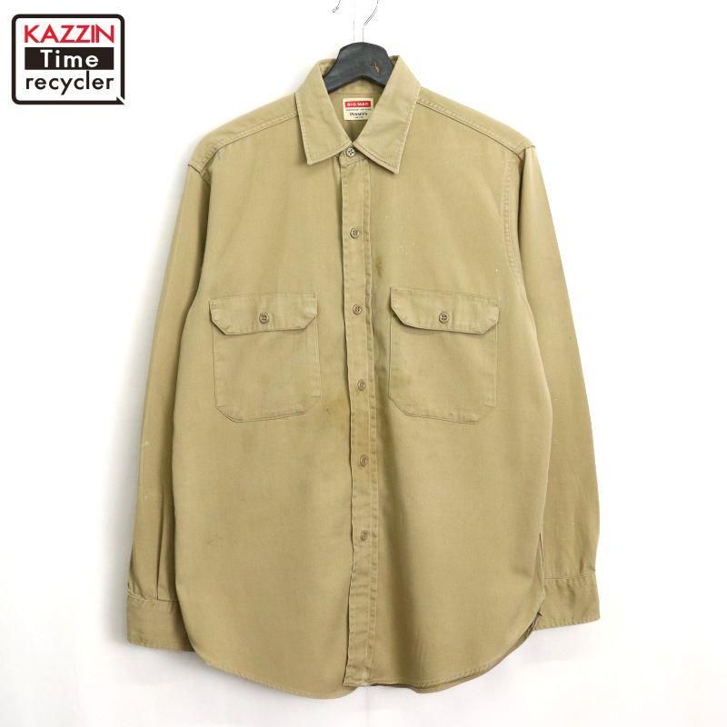 50s60s USA ヴィンテージ 無地 ワーク WTG シャツ マチ付き 古着 50s60s USA ヴィンテージ 無地 ワーク WTG シャツ マチ付き 古着