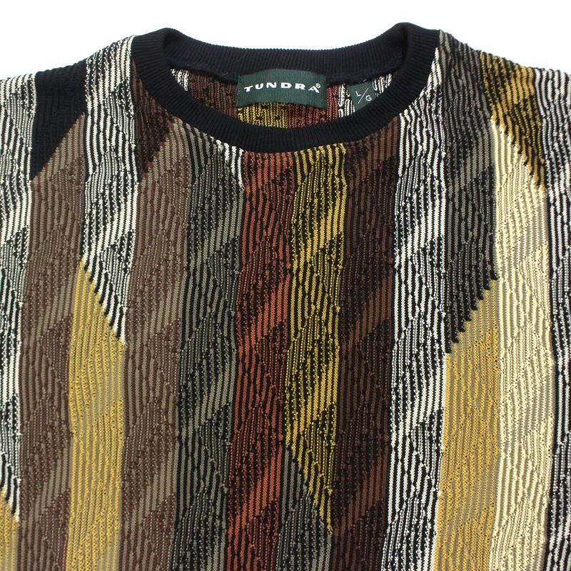 【シルエット◎】90s TUNDRA ツンドラ 3Dニットセーター 総柄 L シルエット◎】90s TUNDRA ツンドラ 3Dニットセーター 総柄 L