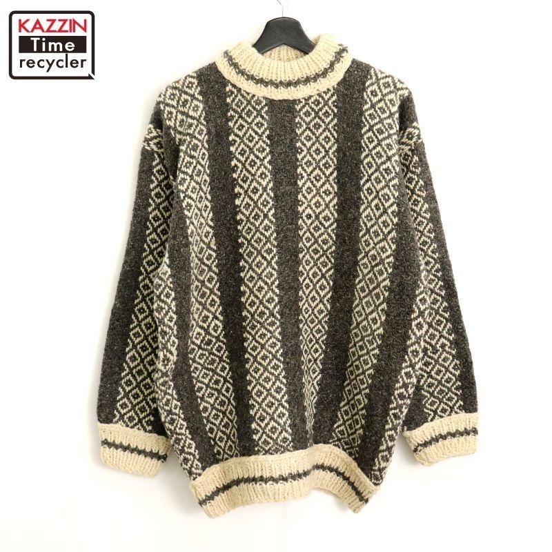 90s vintage COOGI Vネック 3D コットン ニットセーター メンズ