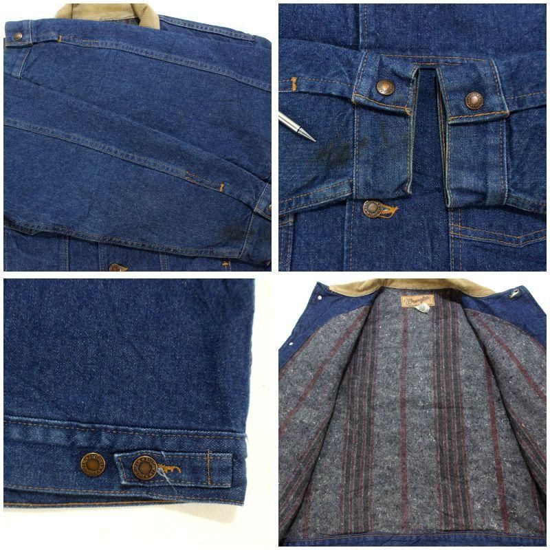 80s USA製 vintage Wrangler 裏地ブランケット デニムジャケット