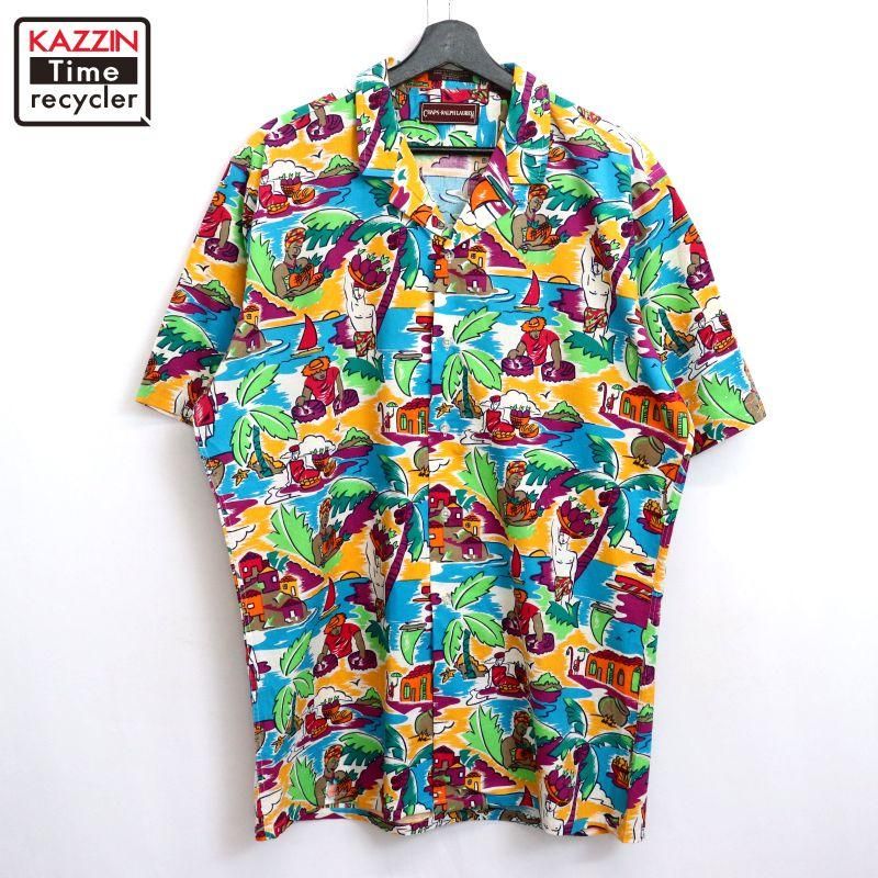 ヴィンテージ アロハシャツ 60's Hookano Sサイズ 60s ハワイ製 vintage Hookano 総柄 オープンカラー アロハ