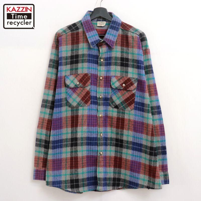 FIVE BROTHER 70s 80s USA製 XL ヘビーネル シャツ FIVEBROTHER