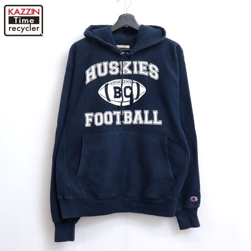 希少ダブルフェイス! 青刺繍タグ 90s チャンピオン L リバースウィーブ