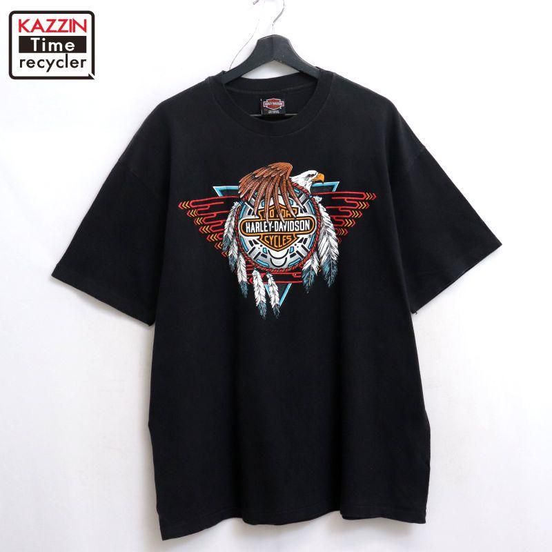 90s USA vintage HARLEY DAVIDSON Hanes Х ⡼  ͥƥ Ⱦµԥ  ɽXL