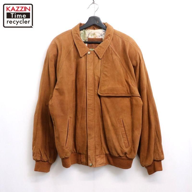 80-90's euro vintage 本革 ヌバック レザージャケット 80-90's vintage A-2 本革 レザーフライトジャケット 短丈 L
