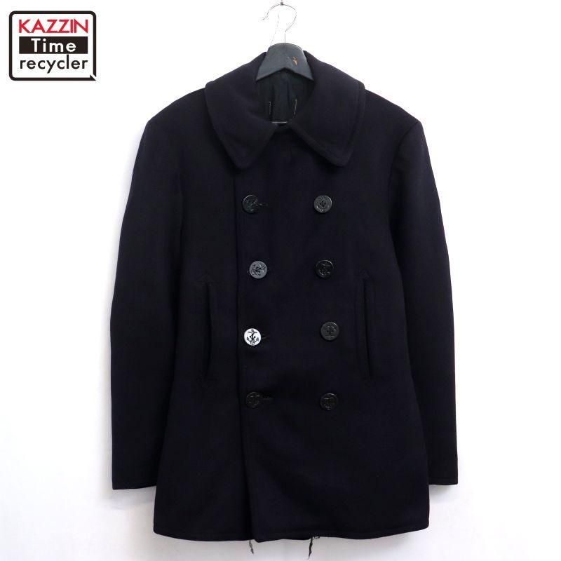 60s USA製 vintage U.S.NAVY ミリタリー 8ボタン Pコート メンズ S