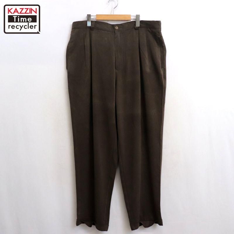 50s vintage カスリ柄 シルク ツータック スラックスパンツ