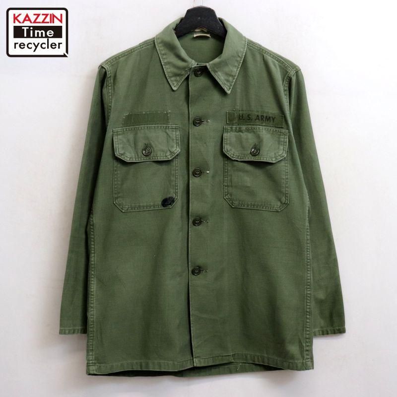 ヴィンテージ 軍物 U.S. ARMY ミリタリーシャツ オリーブグリーン 80s USA製 vintage U.S.ARMY ユーティリティ ミリタリーシャツ