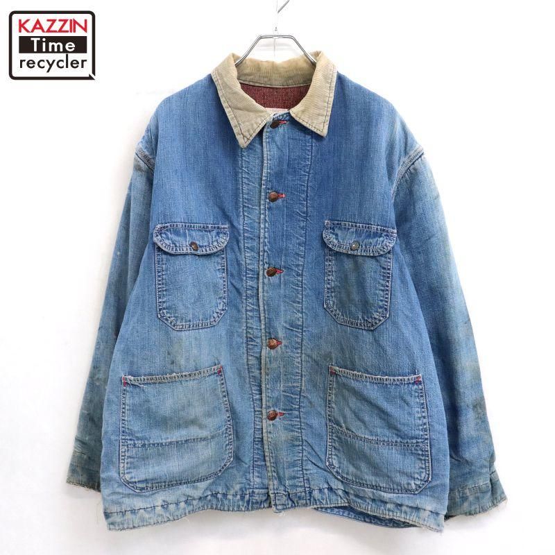 60s USA製 vintage Sears 襟コーデュロイ 裏地ブランケット デニム