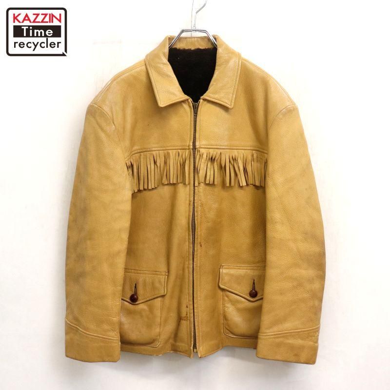 ヴィンテージ　スウェードレザー　ライダースジャケット　70年代 60s ~70s vintage GENUINE LEATHER 無地 スウェード レザージャケット