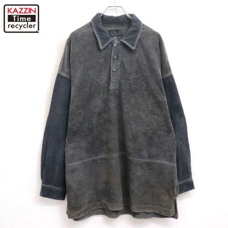 90s vintage AmericanOUTPOST ベロア 長袖ポロシャツ メンズ 表記L
