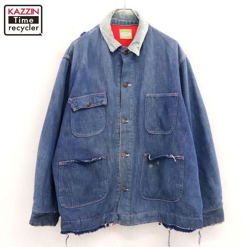 60s USA製　Sears デニムカバーオール　襟コーデュロイ　裏ブランケット 60s USA製 Sears デニムカバーオール 襟コーデュロイ 裏ブランケット