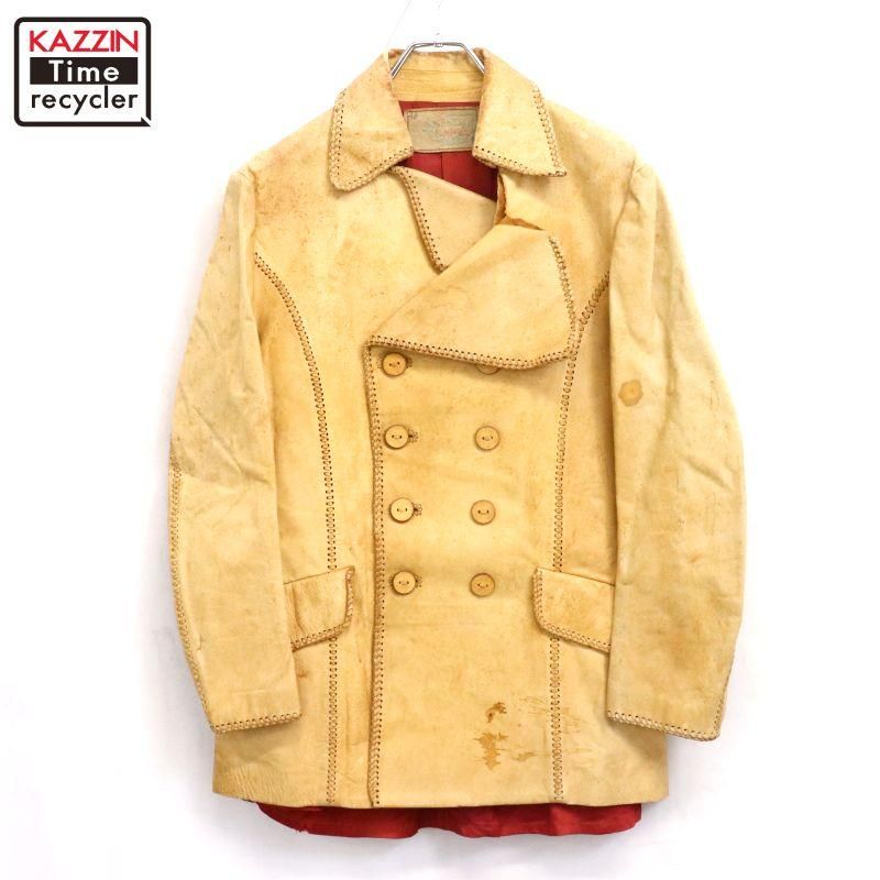 70s vintage char ����եȥ쥶�� ���֥�֥쥹�� �쥶�����㥱�å� ��� ɽ��40������