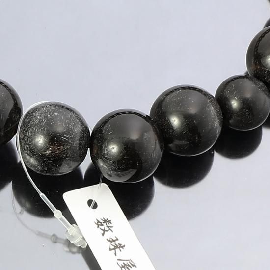 数珠 男性用 黒水牛の角 18玉 2色正絹房 - 数珠屋 念珠堂