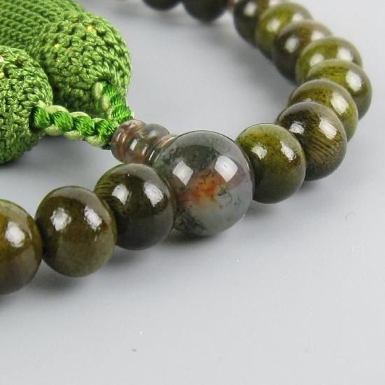 数珠 女性用 緑檀 赤苔瑪瑙仕立 正絹房 | 数珠屋 念珠堂