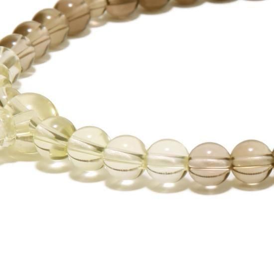 数珠 女性用 茶水晶・シトリン グラデーション 2色正絹房(しょうけんふさ)の写真