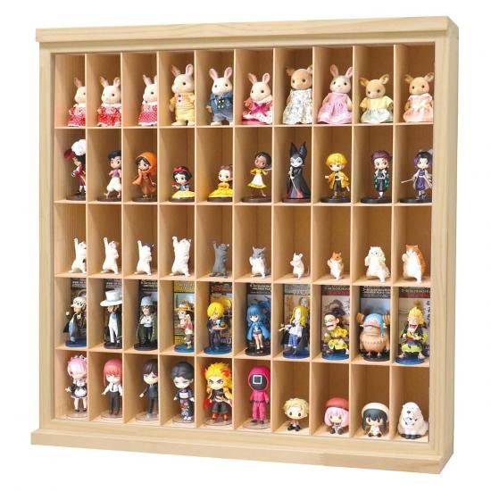 コレクションケース（5×10マス/スライド扉/壁掛けver) - もりもり工房