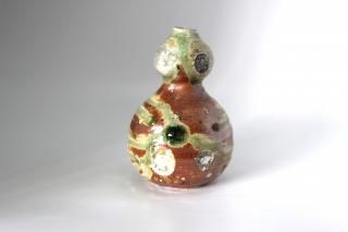 �ĸ�  ����SHINOHARA��Nozomu <br>    ����ɻ����  Wood Fired Gourd Shape Sake Bottle with Natural Ash Glaze