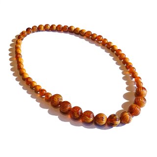 50s Old Plastic Brown Marble Necklace
