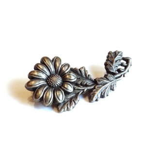 50s Vintage Silver Tone Flower Brooch