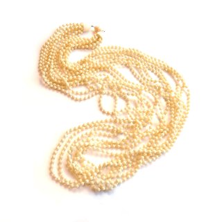 50s Old Plastic Ivory Ball Chain Necklace