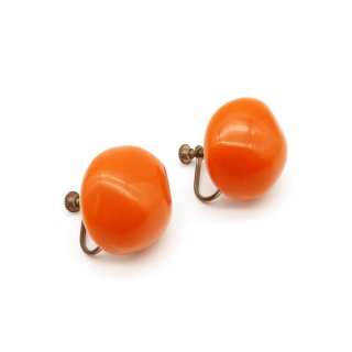 70s Vintage Orange Plastic Earrings