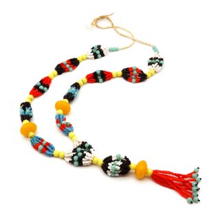 Vintage Multi-color Beads Long Necklace 