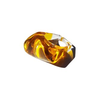 80s Vintage Clear Yellow Acrylic Retro Ring