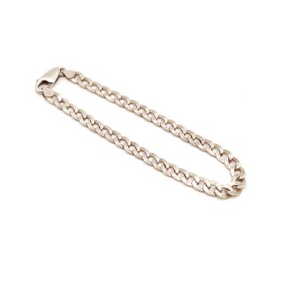Vintage ITALY Silver 925 Flat Link Chain Bracelet