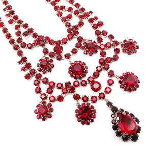 70s Vintage Red Rinstone Necklace