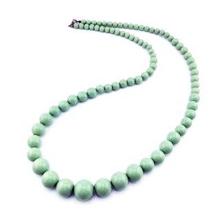 70s Vintage Light Green Plastic Long Necklace