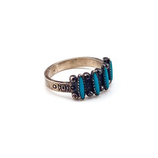 Vintage Zuni Indian Jewelry Silver  Turquoise Ring