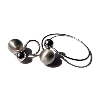 UNOAERRE ITALY Silver 925 Double Ball Bangle  Ring Set