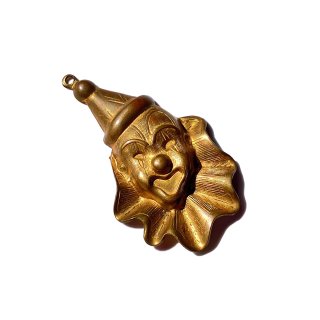 USA Vintage Gold Color Clown Face Charm Ornament