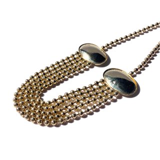 80s Vintage Gold Tone Ball Chain Design Necklace 