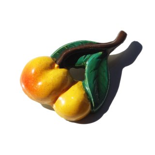 Vintage West Germany Yellow Cherry Brooch
