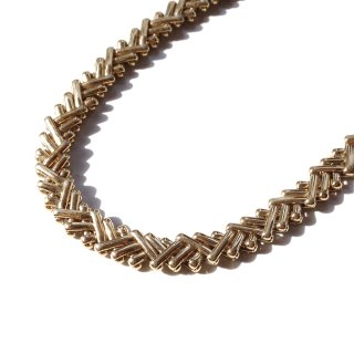 80s Vintage Gold Tone Design Chain Necklace 