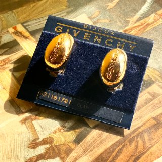 GIVENCHY Vintage Gold Tone Logo Earrings