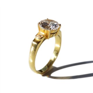 K14 585 Gold Vintage Zirconia Ring