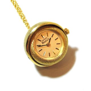 60s ERNEST BOREL Gold Tone Ball Pendant Watch