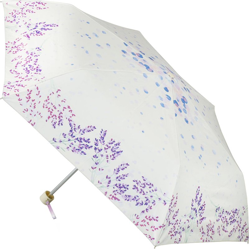 ニフティーフラワー「ラベンダー」UVカット率99％　晴雨兼用折りたたみ傘　55�　花柄