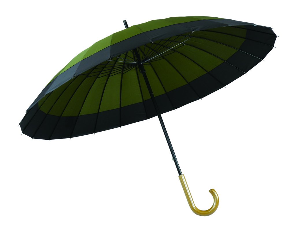 24本骨蛇の目和傘「緑×黒」 - サントス｜ -傘メーカー直販サイト-