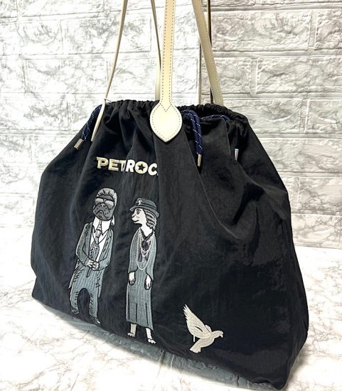 kyoemeguroの刺繍カジュアルバック・PETS ROCK ＊コミックトート