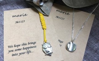 【銀細工marie】純銀製　フクロウストラップとネックレス の商品画像
