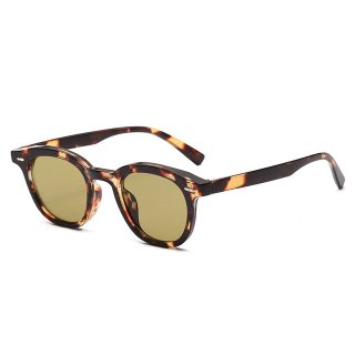 Select Round Vintage Sunglasses (Leopard/yellow)