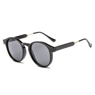 Select Classic Vintage Round Sunglasses (Black Grey)