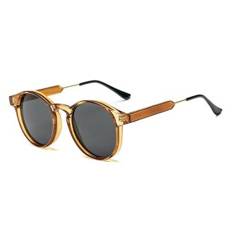 Select Classic Vintage Round Sunglasses (Champagne)